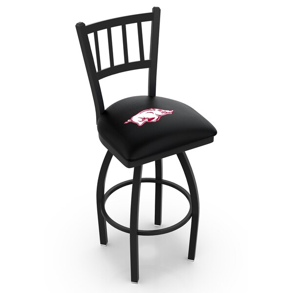 Holland Bar Stool Co 30" Blk Wrinkle Arkansas Swivel Bar Stool, Jailhouse Back - L01830ARKNUN