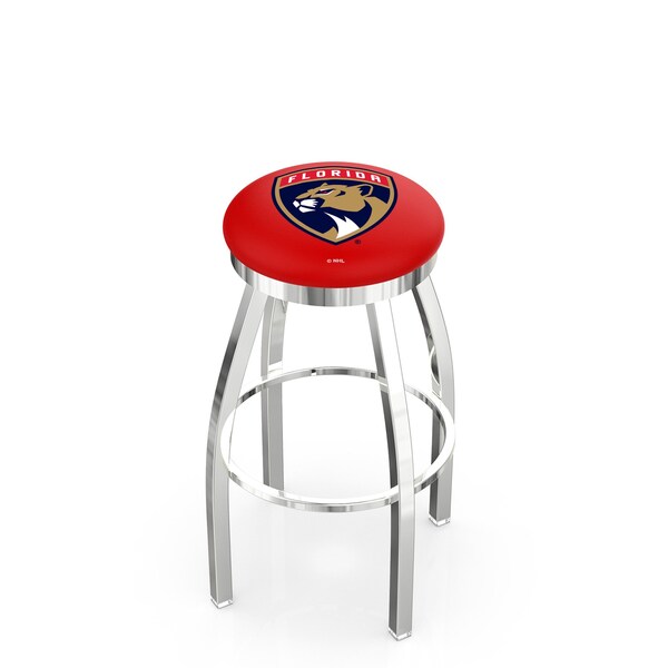 Holland Bar Stool Co 25" Chrome Florida Panthers Swivel Bar Stool, Accent Ring - L8C2C25FLAPAN