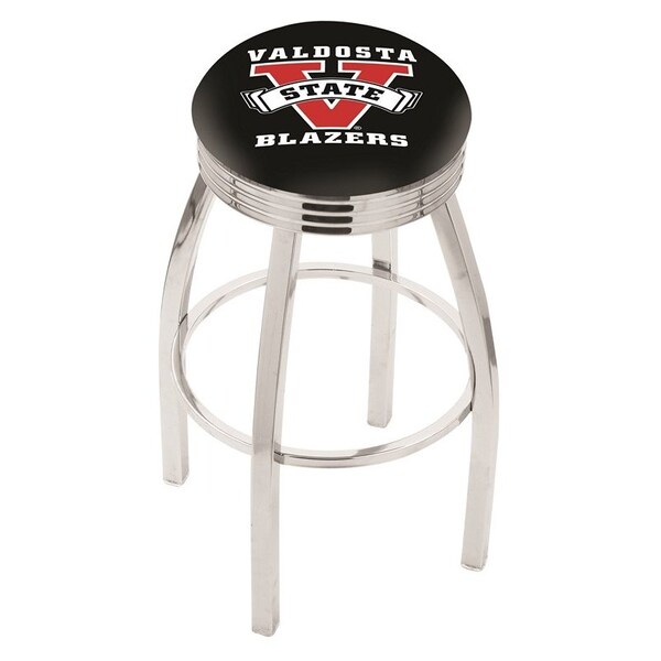Holland Bar Stool Co 30" Chrome Valdosta State Swivel Bar Stool, Accent Ring - L8C3C30VALDST