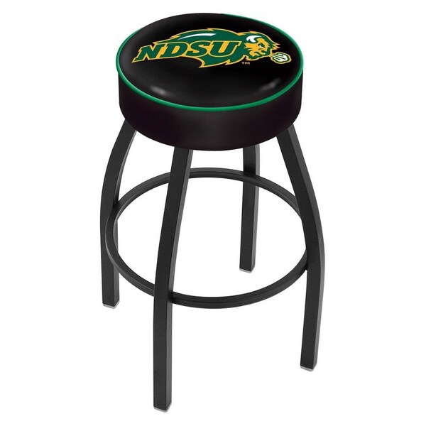 Holland Bar Stool Co 25" North Dakota State Cushion Seat, Blk Wrinkle Base Swivel Bar Stool - L8B125NDAKST-B