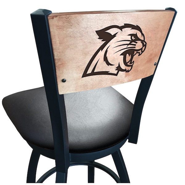 Holland Bar Stool Co 30" Blk Wrinkle Northern Michigan Swivel Bar Stool, Laser Engraved Back - L03830BWMEDMPLANORMICBLKVINYL