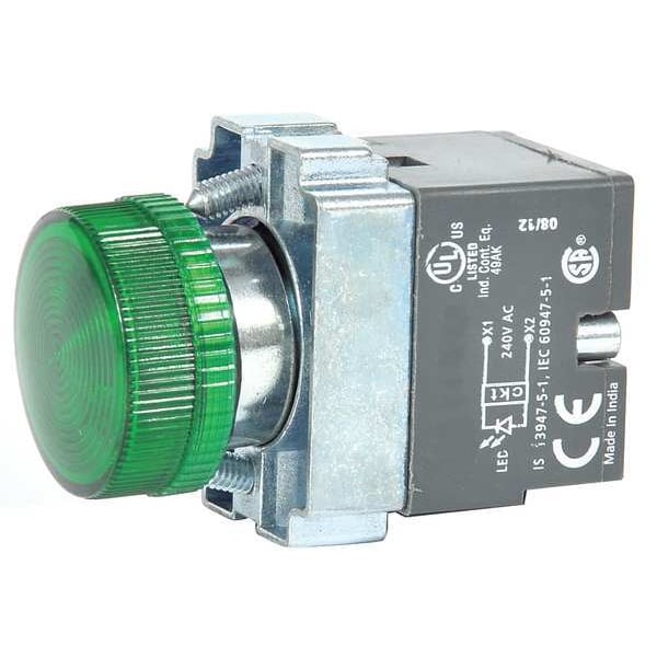 Luz piloto Dayton, LED, 22 mm, 24VCA/VCD, GR, Cr - 30G213