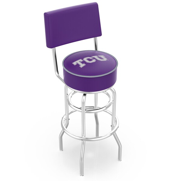Holland Bar Stool Co 30" Chrome 2-Ring TCU Swivel Bar Stool, Back - L7C430TEXCHR