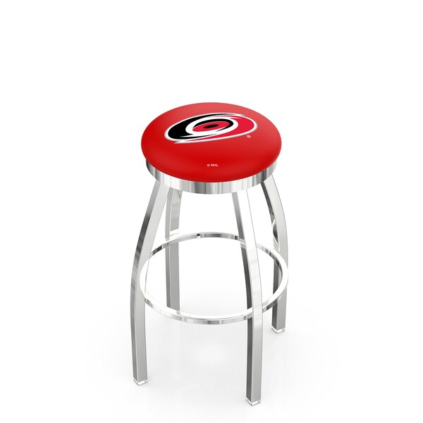 Holland Bar Stool Co 30" Chrome Carolina Hurricanes Swivel Bar Stool, Accent Ring - L8C2C30CARHUR