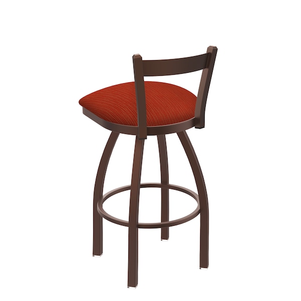Holland Bar Stool Co 30" Low Back Swivel Bar Stool, Bronze Finish, Graph Poppy Seat - 82130BZ021