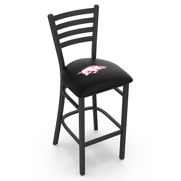 Holland Bar Stool Co 30" Blk Wrinkle Arkansas Stationary Bar Stool, Ladder Back - L00430ARKNUN