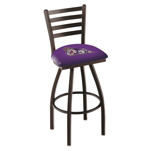 Holland Bar Stool Co 30" Blk Wrinkle James Madison Swivel Bar Stool, Ladder Back - L01430JMSMAD