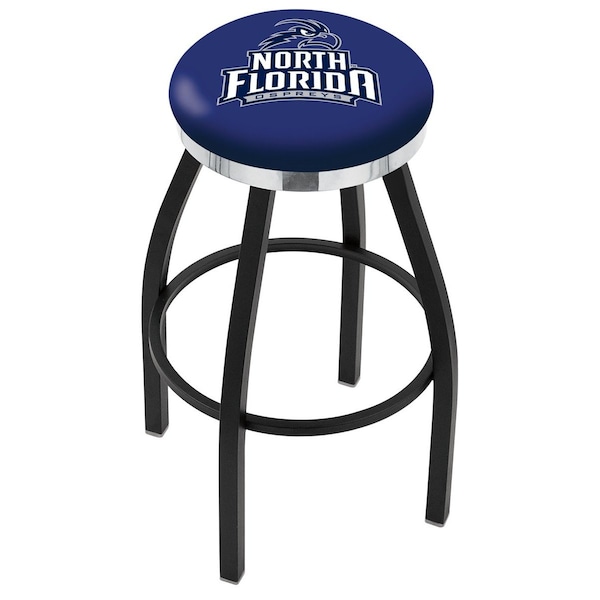Holland Bar Stool Co 30" Blk Wrinkle North Florida Swivel Bar Stool, Chrome Ring - L8B2C30NORFLA