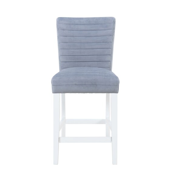 Global Furniture Usa Contemporary Velvet Monaco Grey 2 Bar Stools - 4881