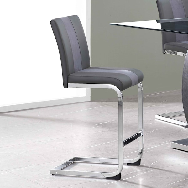 Global Furniture Usa Contemporary Fabric, PU D915 2 Grey Bar Stools - 2965