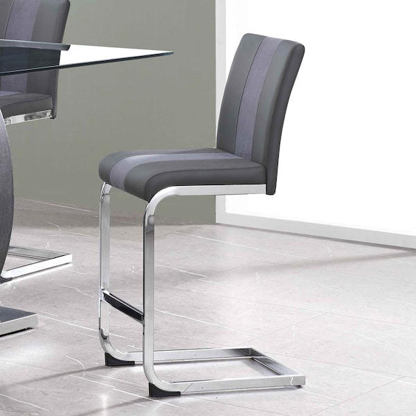 Global Furniture Usa Contemporary Fabric, PU D915 2 Grey Bar Stools - 2965