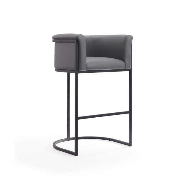 Manhattan Comfort Cosmopolitan Barstool in Grey and Black (Set of 2) - 2-BS015-GY