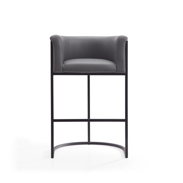 Manhattan Comfort Cosmopolitan Barstool in Grey and Black (Set of 2) - 2-BS015-GY