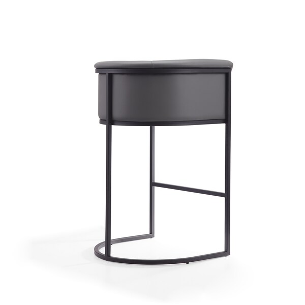 Manhattan Comfort Cosmopolitan Barstool in Grey and Black (Set of 2) - 2-BS015-GY