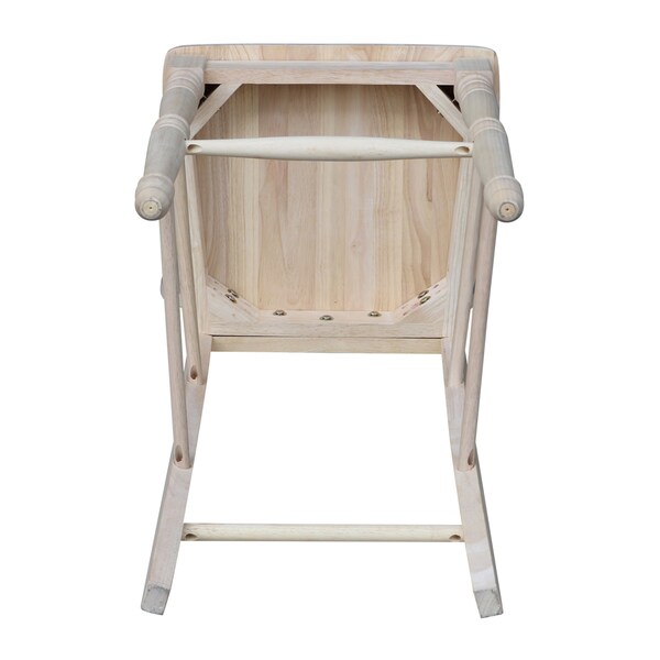 International Concepts Lattice Bar Height Stool, 30" Seat Height, Unfinished - S-3903