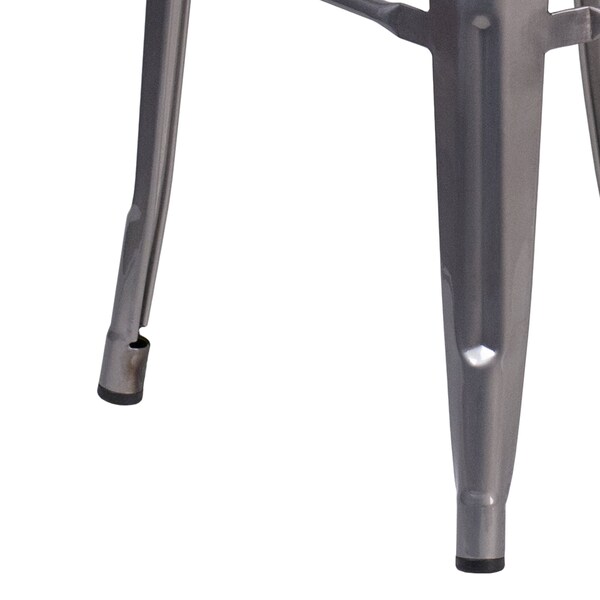 Flash Furniture 30'' High Backless Clear Coated Metal Indoor Barstool, Square Seat, PK4 - 4-XU-DG-TP0004-30-GG