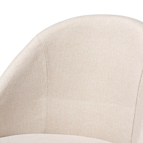 Baxton Studio Carra Beige Upholstered Walnut-Finished Wood Swivel Bar Stool, PK2 - 157-9651