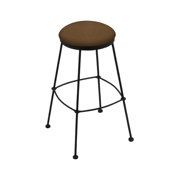 Holland Bar Stool Co 30" Stationary Bar Stool, Black Wrinkle, Rein Thatch Seat - 303030BW026