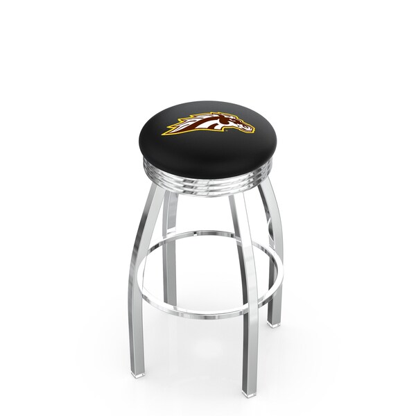 Holland Bar Stool Co 30" Chrome Western Michigan Swivel Bar Stool, Accent Ring - L8C3C30WESTMI