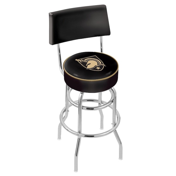 Holland Bar Stool Co 30" Chrome 2-Ring US Military Academy ARMY Swivel Bar Stool, Back - L7C430USMILA