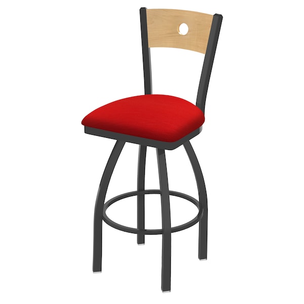 Holland Bar Stool Co 30" Swivel Counter Stool, Bronze Finish, Nat Back, Canter Red Seat - 83030PWNATMPLB011
