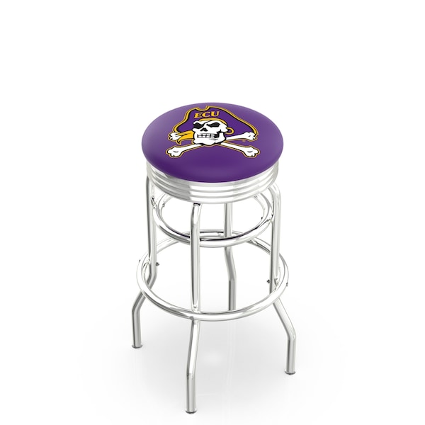 Holland Bar Stool Co 30" Chrome 2-Ring East Carolina Swivel Bar Stool, Accent Ring - L7C3C30ECAROL