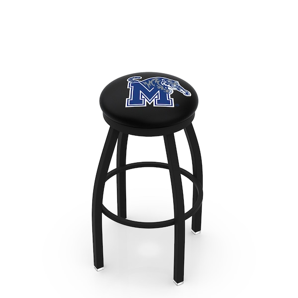 Holland Bar Stool Co 25" Blk Wrinkle Memphis Swivel Bar Stool, Accent Ring - L8B2B25MEMPHS