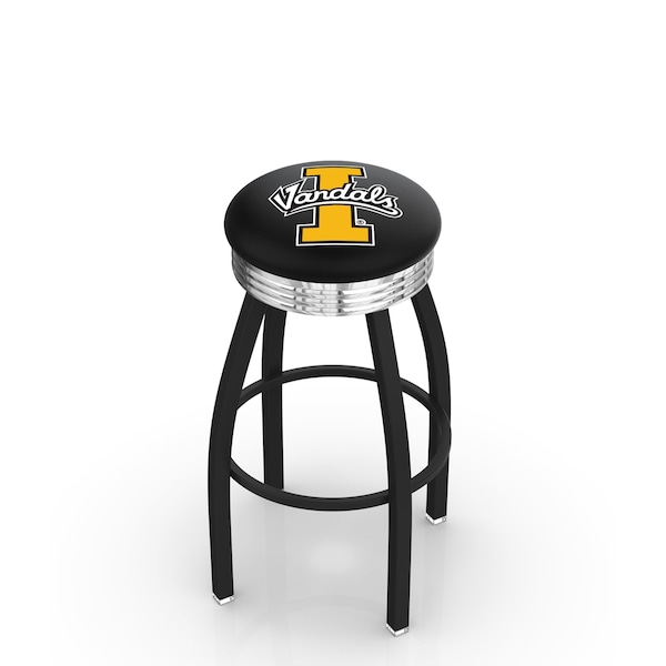 Holland Bar Stool Co 30" Blk Wrinkle Idaho Swivel Bar Stool, Chrome Ring - L8B3C30IDAHOU