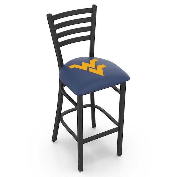Holland Bar Stool Co 30" Blk Wrinkle West Virginia Stationary Bar Stool, Ladder Back - L00430WESTVA