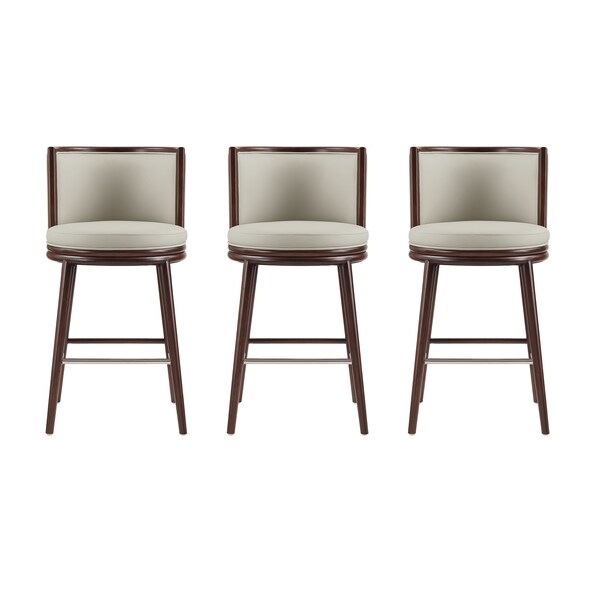 Manhattan Comfort Evalyn Barstool in Stone - Set of 3 - 3-BS024-ST