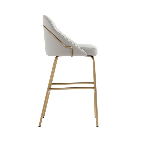 Manhattan Comfort Gracie Barstool in Stone and Gold - BS022-GST