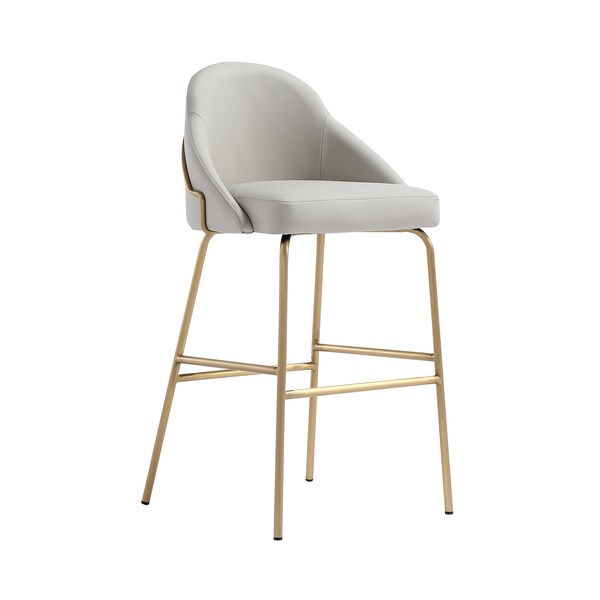 Manhattan Comfort Gracie Barstool in Stone and Gold - BS022-GST