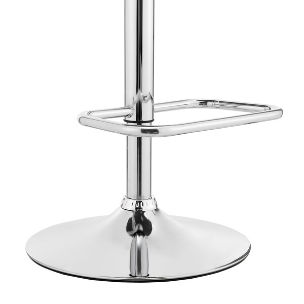 Armen Living Leland Adjustable Gray Faux Leather and Chrome Finish Bar Stool - LCLEBAWAGR