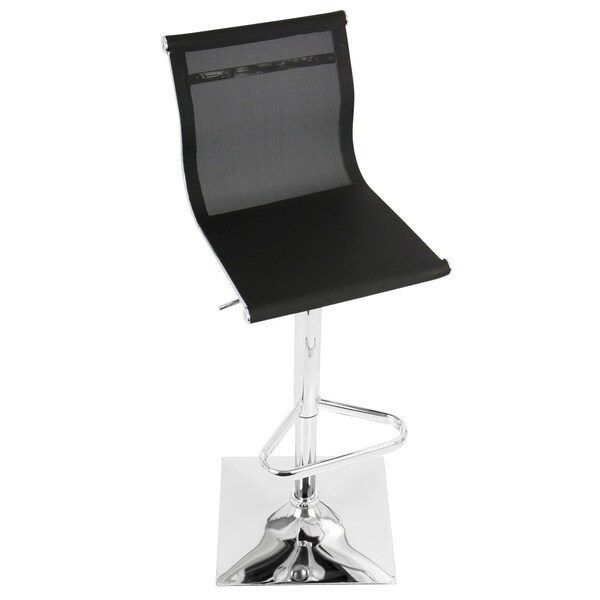 Lumisource Mirage Adjustable Swivel Barstool in Black - BS-TW-MIRAGE BK