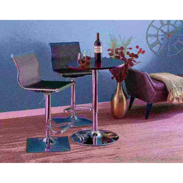 Lumisource Mirage Adjustable Swivel Barstool in Black - BS-TW-MIRAGE BK