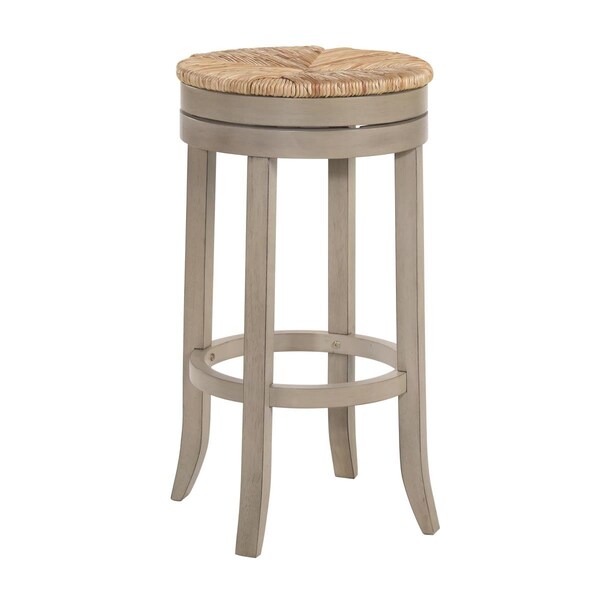 Carolina Chair & Table 30 in. Irving Swivel Rush Seat Bar Stool Weathered Gray - 1930R-WG