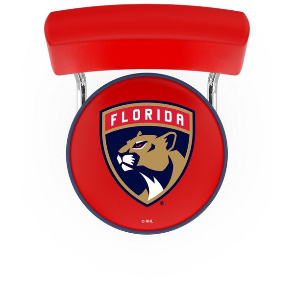 Holland Bar Stool Co 30" Chrome 2-Ring Florida Panthers Swivel Bar Stool, Back - L7C430FLAPAN