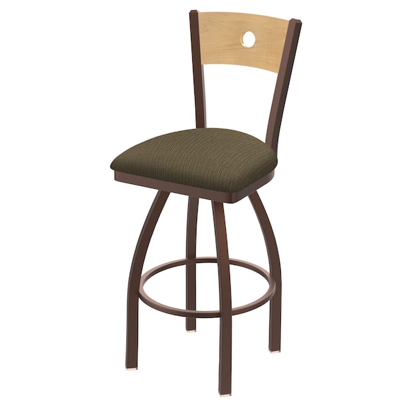 Holland Bar Stool Co 30" Swivel Counter Stool, Black Wrinkle, Nat Back, Graph Cork Seat - 83030BZNATMPLB017