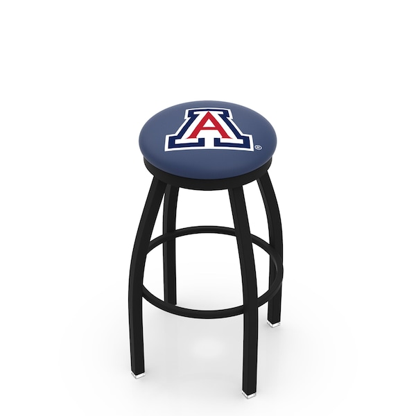 Holland Bar Stool Co 25" Blk Wrinkle Arizona Swivel Bar Stool, Accent Ring - L8B2B25ARIZUN