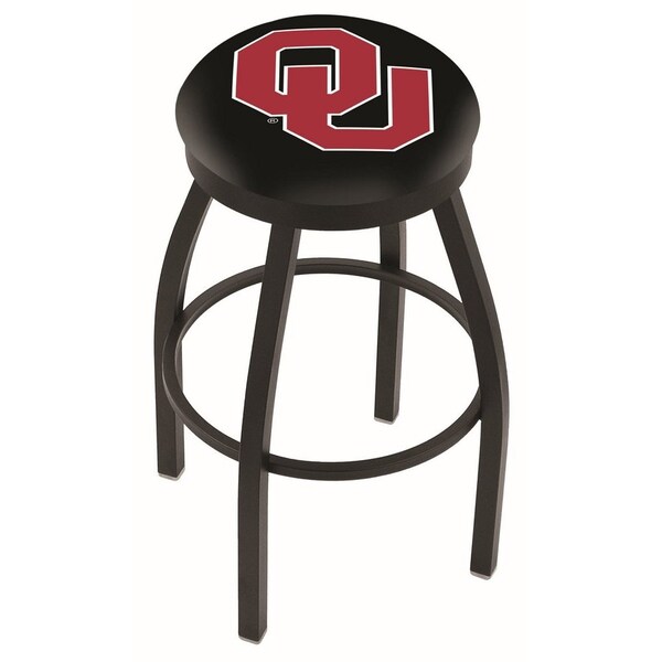 Holland Bar Stool Co 30" Blk Wrinkle Oklahoma Swivel Bar Stool, Accent Ring - L8B2B30OKLHMA