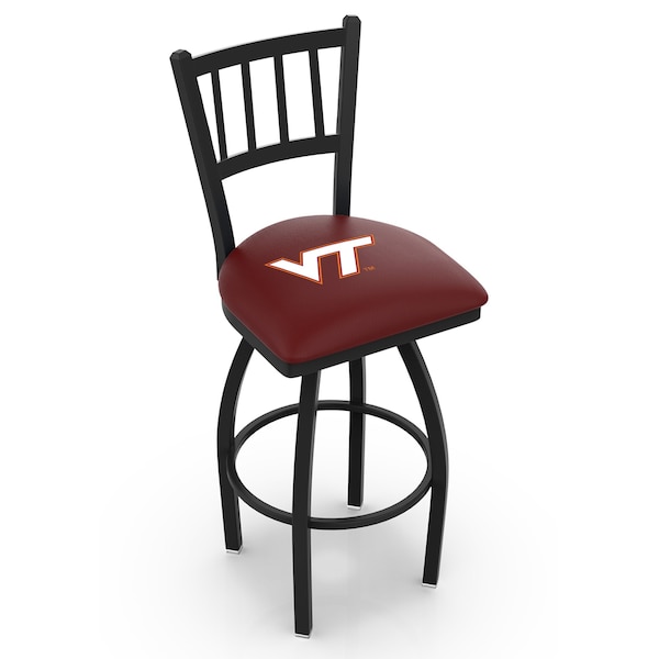 Holland Bar Stool Co 30" Blk Wrinkle Virginia Tech Swivel Bar Stool, Jailhouse Back - L01830VATECH