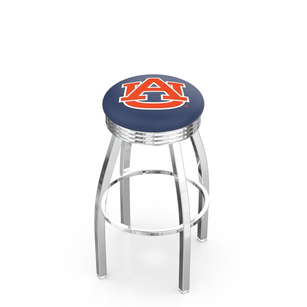 Holland Bar Stool Co 30" Chrome Auburn Swivel Bar Stool, Accent Ring - L8C3C30AUBURN