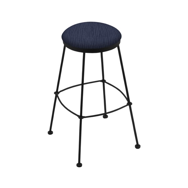 Holland Bar Stool Co 30" Stationary Bar Stool, Black Wrinkle, Graph Anchor Seat - 303030BW014