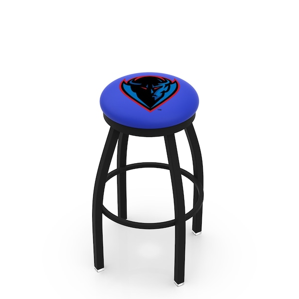 Holland Bar Stool Co 30" Blk Wrinkle DePaul Swivel Bar Stool, Accent Ring - L8B2B30DEPAUL