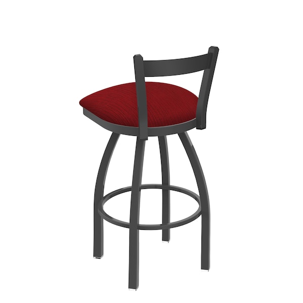 Holland Bar Stool Co 30" Low Back Swivel Bar Stool, Pewter Finish, Graph Ruby Seat - 82130PW016