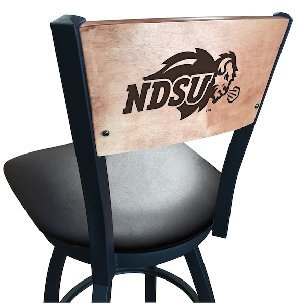 Holland Bar Stool Co 30" Blk Wrinkle North Dakota State Swivel Bar Stool, Engraved Back - L03830BWMEDMPLANDAKSTBLKVINYL