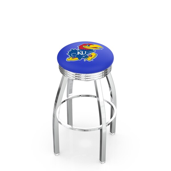 Holland Bar Stool Co 25" Chrome Kansas Swivel Bar Stool, Accent Ring - L8C3C25KNSASU
