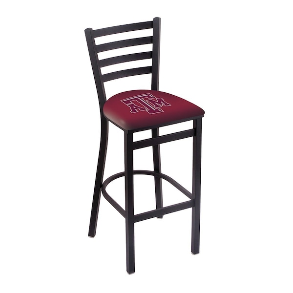 Holland Bar Stool Co 30" Blk Wrinkle Texas A&M Stationary Bar Stool, Ladder Back - L00430TEXA-M