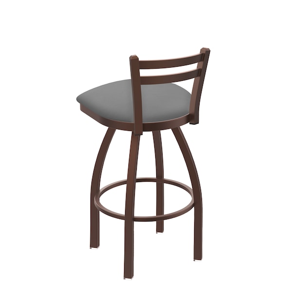 Holland Bar Stool Co 30" Low Back Swivel Bar Stool, Bronze Finish, Canter Grey Seat - 41130BZ007