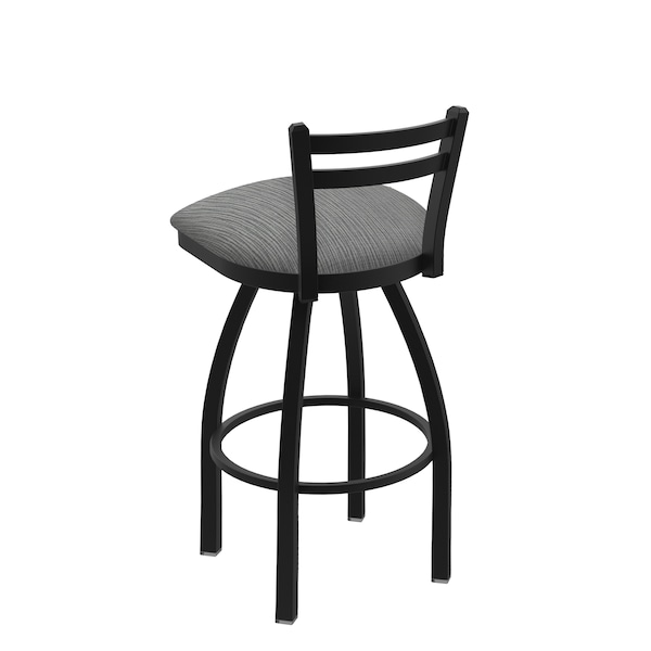 Holland Bar Stool Co 30" Low Back Swivel Bar Stool, Black Wrinkle, Graph Seat - 41130BW020